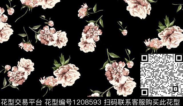 1489.jpg - 1208593 - 水彩花卉 花卉 传统花型 - 传统印花花型 － 女装花型设计 － 瓦栏