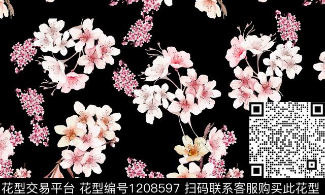 1522.jpg - 1208597 - 水彩花卉 花卉 传统花型 - 传统印花花型 － 女装花型设计 － 瓦栏