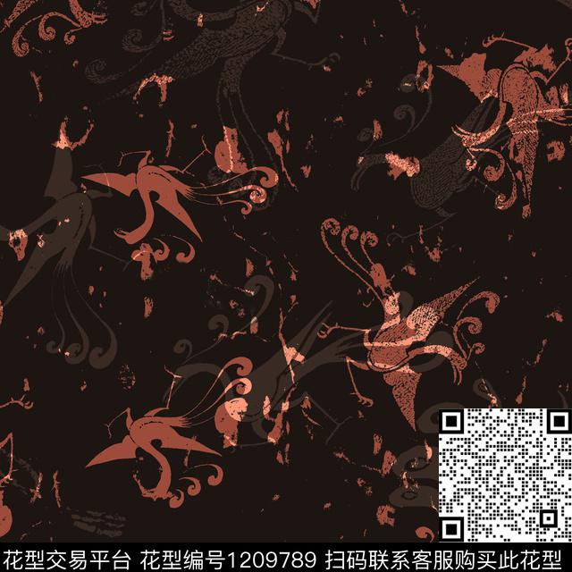 w006.jpg - 1209789 - 女装 中老年 中国 - 传统印花花型 － 女装花型设计 － 瓦栏