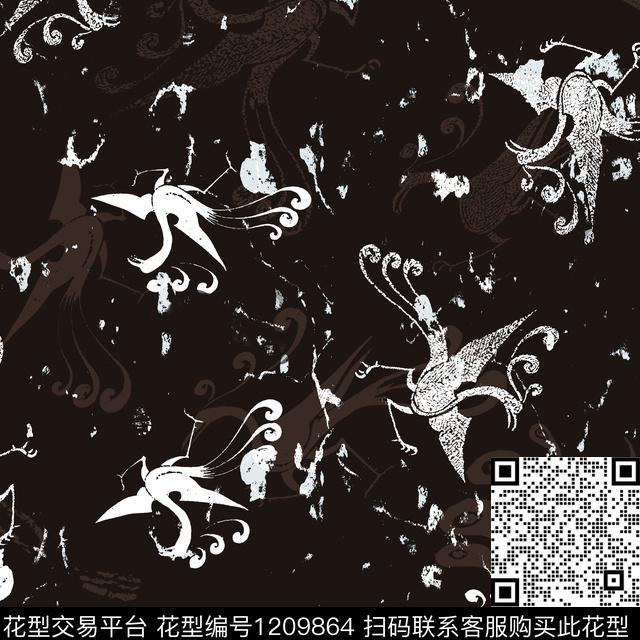w006a.jpg - 1209864 - 女装 中老年 中国 - 传统印花花型 － 女装花型设计 － 瓦栏