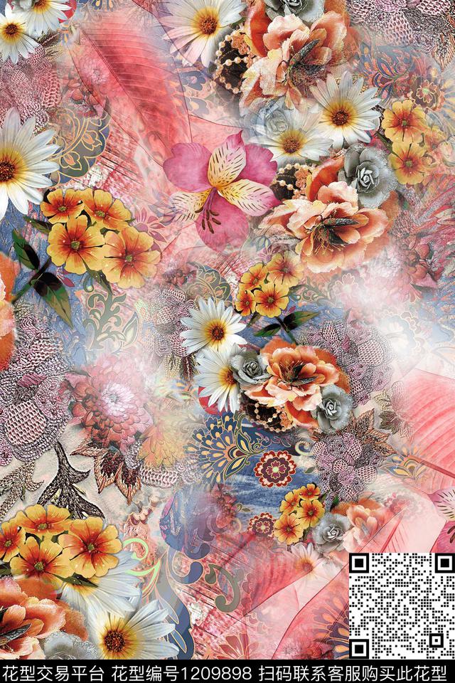 YC22 拷贝.jpg - 1209898 - 女装 数码花型 花卉 - 数码印花花型 － 女装花型设计 － 瓦栏