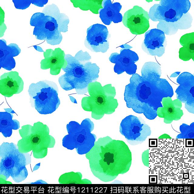 190522-1.jpg - 1211227 - 手绘花卉 可爱 色彩亮丽 - 数码印花花型 － 童装花型设计 － 瓦栏