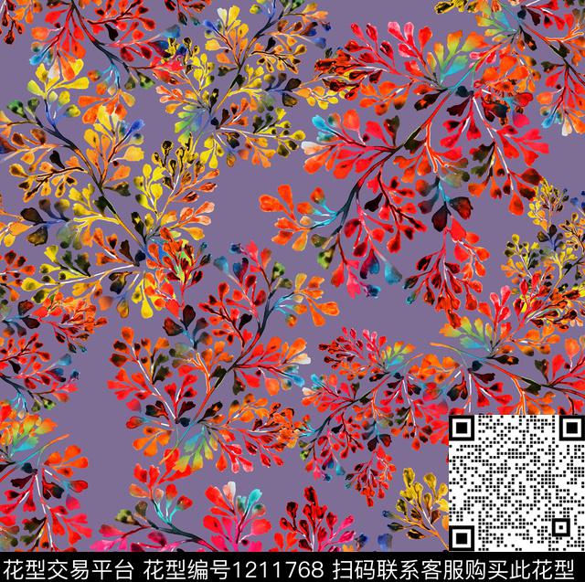 CAQ4-47.jpg - 1211768 - 数码花型 花卉 小碎花 - 数码印花花型 － 女装花型设计 － 瓦栏