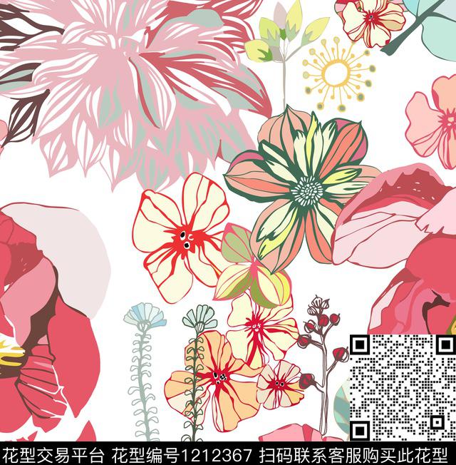 1553.jpg - 1212367 - 花卉 传统花型 - 传统印花花型 － 女装花型设计 － 瓦栏
