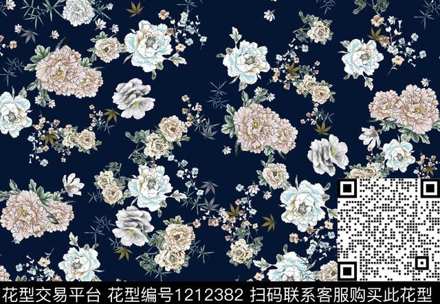 1572.jpg - 1212382 - 水彩花卉 花卉 手绘花卉 - 数码印花花型 － 女装花型设计 － 瓦栏