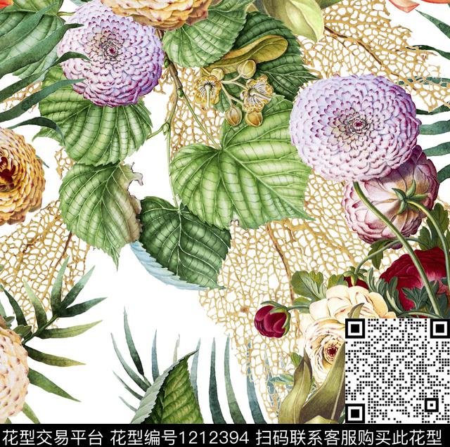 1580.jpg - 1212394 - 花卉 手绘花卉 - 数码印花花型 － 女装花型设计 － 瓦栏