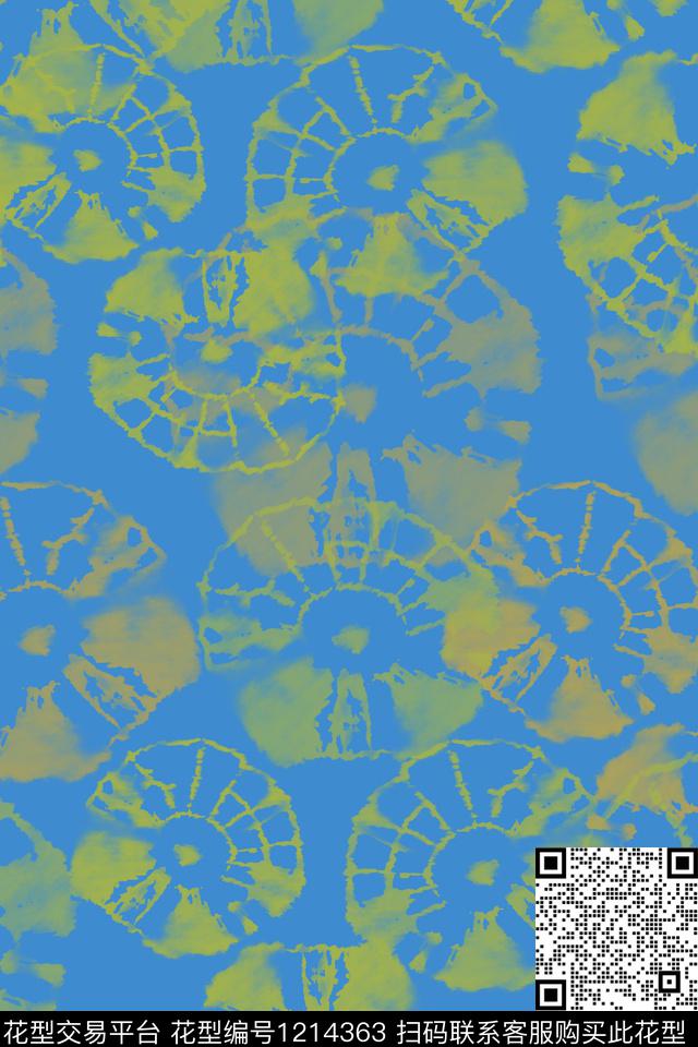 190521-zr-3-2.jpg - 1214363 - 抽象花卉 民族风图案 扎染风格 - 数码印花花型 － 女装花型设计 － 瓦栏