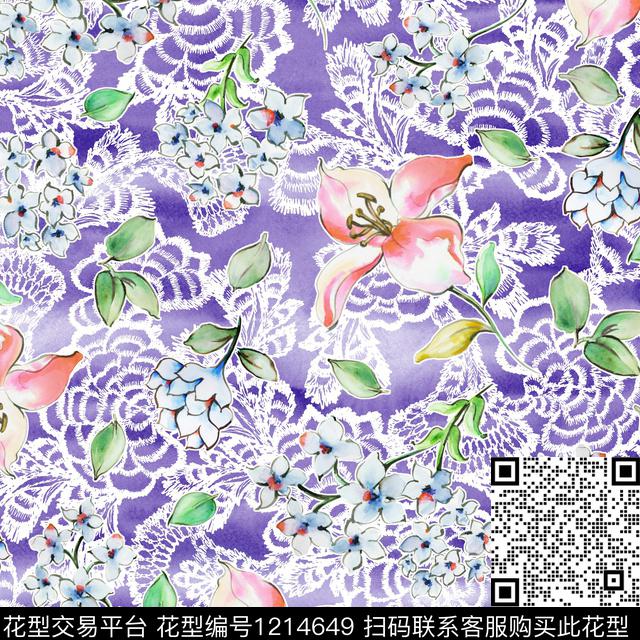 20190527b.jpg - 1214649 - 抽象花卉 花卉 小碎花 - 数码印花花型 － 女装花型设计 － 瓦栏