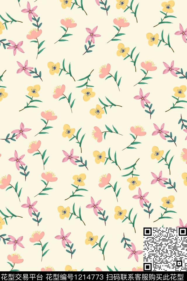 2019-5-27.jpg - 1214773 - 手绘 花卉 植物 - 传统印花花型 － 女装花型设计 － 瓦栏