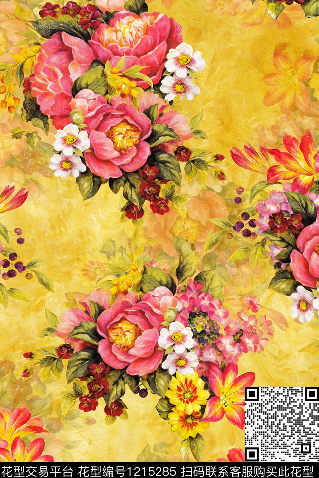 KHHX12-分层.jpg - 1215285 - 数码花型 花卉 1/2接 - 数码印花花型 － 女装花型设计 － 瓦栏