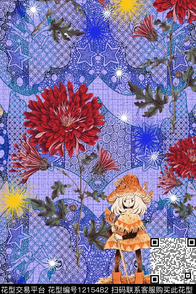 168.jpg - 1215482 - 数码花型 几何 花卉 - 数码印花花型 － 女装花型设计 － 瓦栏