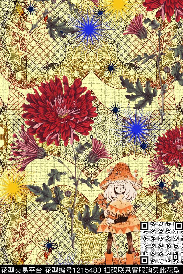 168.jpg - 1215483 - 数码花型 花卉 - 数码印花花型 － 女装花型设计 － 瓦栏