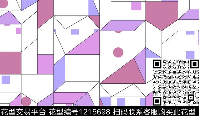 几何图形红.tif - 1215698 - 圆形 几何 立体几何 - 传统印花花型 － 童装花型设计 － 瓦栏