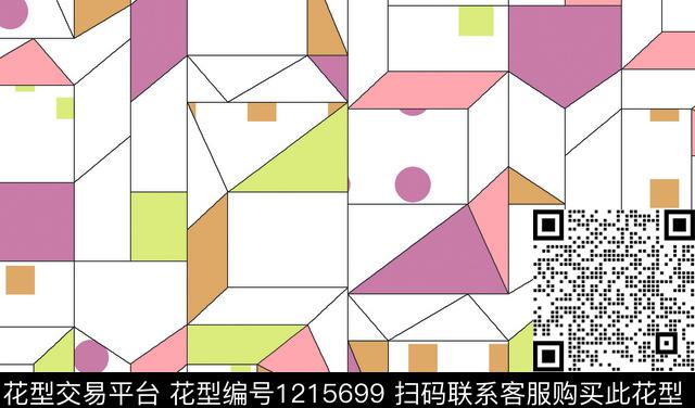几何图形黄.jpg - 1215699 - 圆形 几何 立体几何 - 传统印花花型 － 童装花型设计 － 瓦栏