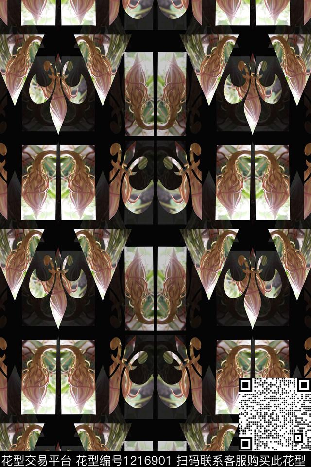190617-gxzp-2-2.jpg - 1216901 - 几何花卉 昙花照片 个性照片 - 数码印花花型 － 男装花型设计 － 瓦栏