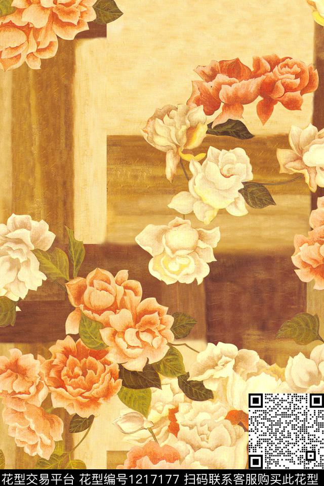 抽象花卉-分层.jpg - 1217177 - 数码花型 花卉 1/2接 - 数码印花花型 － 女装花型设计 － 瓦栏