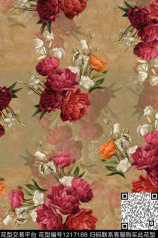 红菊花-分层.jpg - 1217188 - 数码花型 花卉 1/2接 - 数码印花花型 － 女装花型设计 － 瓦栏