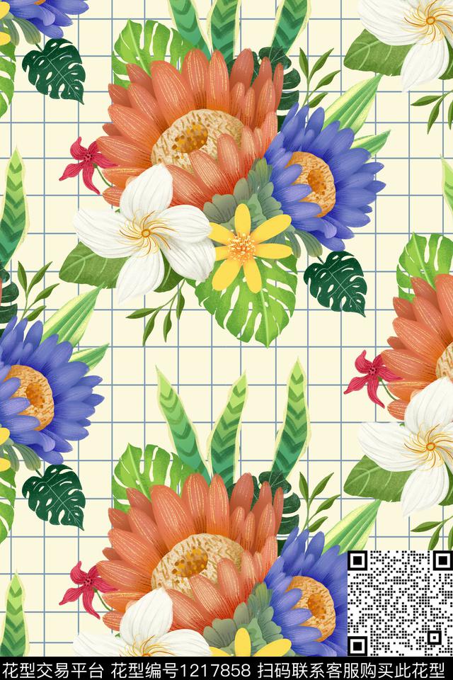 2019-6-3.jpg - 1217858 - 手绘 花卉 北欧 - 数码印花花型 － 女装花型设计 － 瓦栏