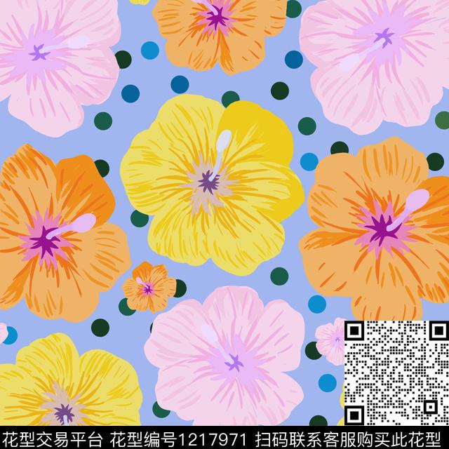 7.jpg - 1217971 - 抽象花卉 波点 炫彩 - 传统印花花型 － 其他花型设计 － 瓦栏
