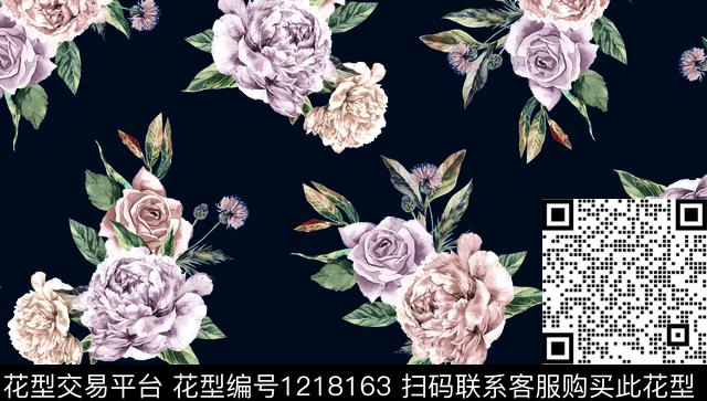 1905301.jpg - 1218163 - 时尚 水彩 花卉 - 数码印花花型 － 女装花型设计 － 瓦栏