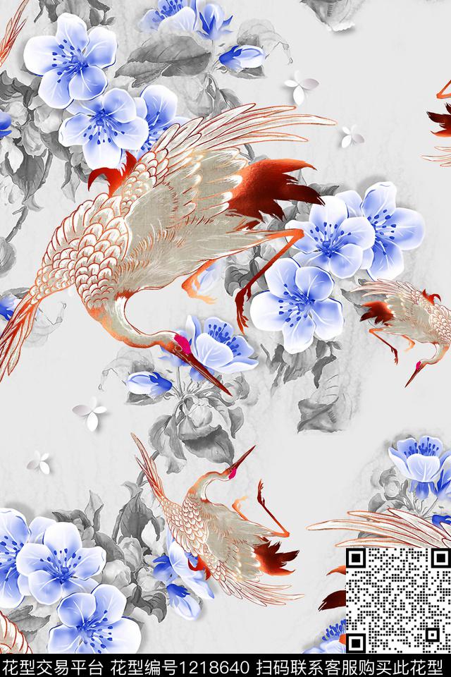 170.jpg - 1218640 - 花卉 动物 中国 - 数码印花花型 － 女装花型设计 － 瓦栏