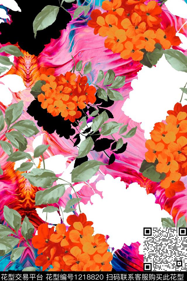 172.jpg - 1218820 - 休闲 花卉 大牌风 - 数码印花花型 － 女装花型设计 － 瓦栏