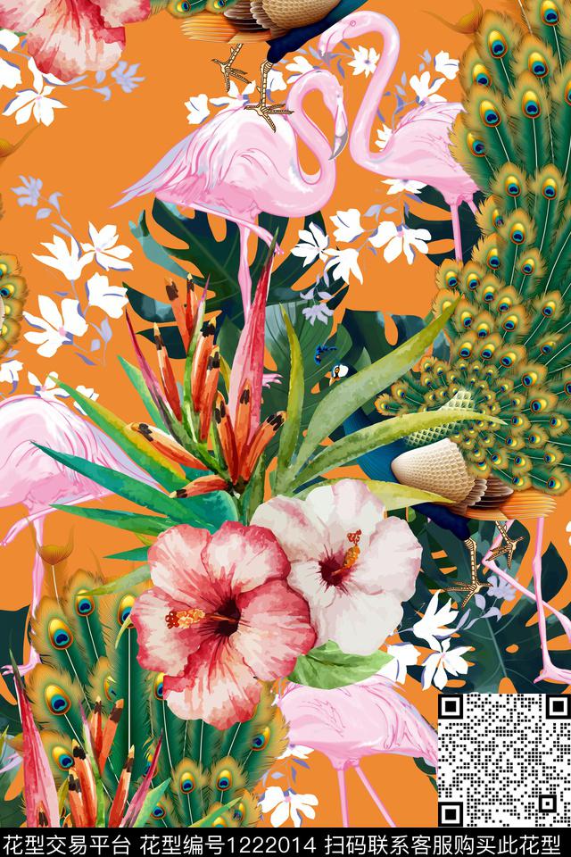 177.jpg - 1222014 - 花卉 动物 绿植树叶 - 数码印花花型 － 女装花型设计 － 瓦栏