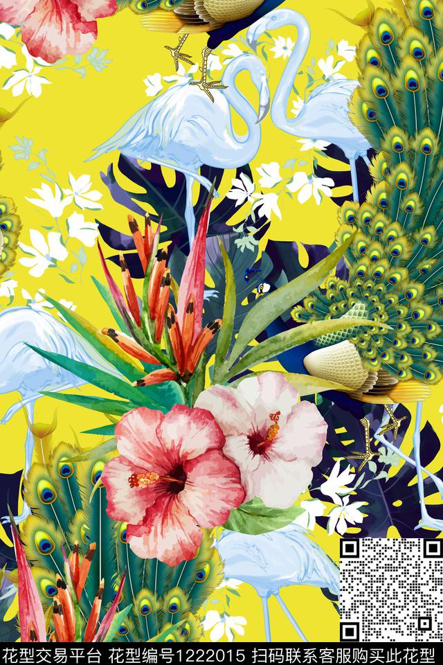 177-1.jpg - 1222015 - 花卉 动物 绿植树叶 - 数码印花花型 － 女装花型设计 － 瓦栏