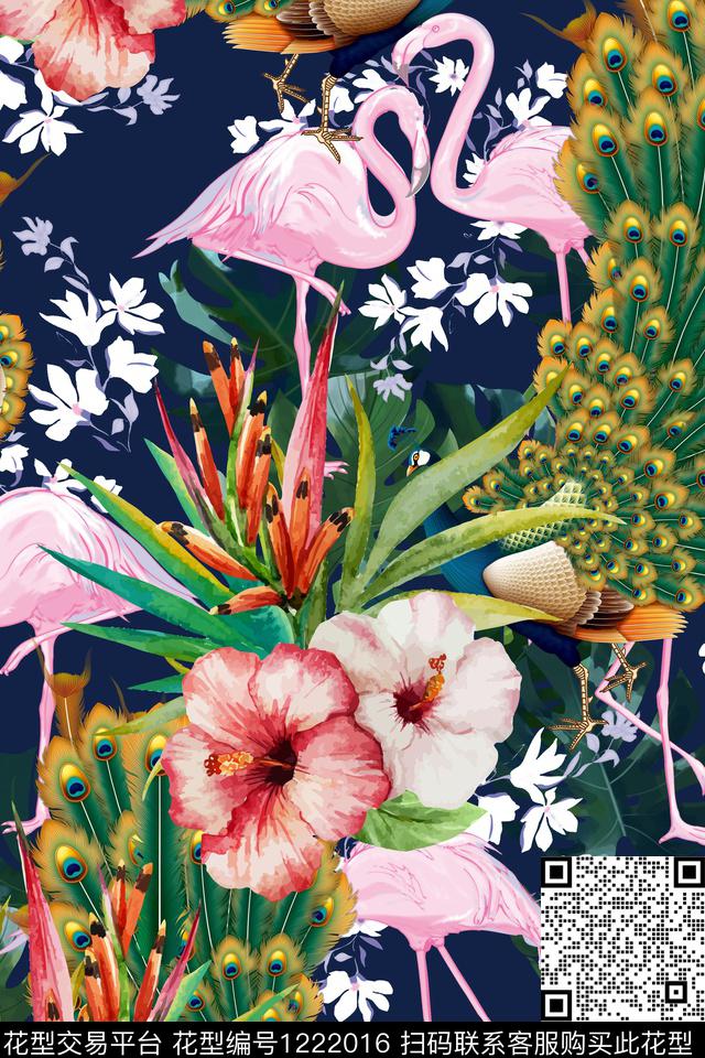 177.jpg - 1222016 - 花卉 动物 绿植树叶 - 数码印花花型 － 女装花型设计 － 瓦栏