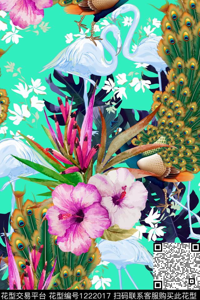 177-2.jpg - 1222017 - 花卉 动物 绿植树叶 - 数码印花花型 － 女装花型设计 － 瓦栏