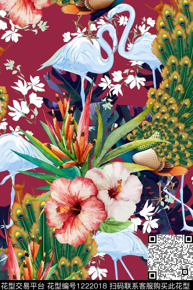177-3.jpg - 1222018 - 花卉 动物 绿植树叶 - 数码印花花型 － 女装花型设计 － 瓦栏