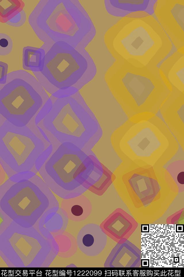 190528-几何构成-3-3.jpg - 1222099 - 几何 渐变色彩 精致几何 - 数码印花花型 － 女装花型设计 － 瓦栏