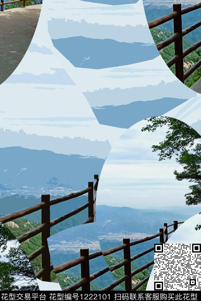 190617-gxzp-6-2.jpg - 1222101 - 风景景观 个性照片 高山白云 - 数码印花花型 － 男装花型设计 － 瓦栏