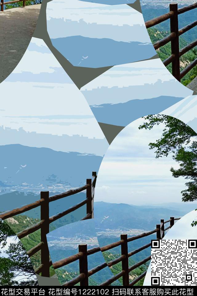 190617-gxzp-6-3.jpg - 1222102 - 风景景观 个性照片 高山白云 - 数码印花花型 － 男装花型设计 － 瓦栏