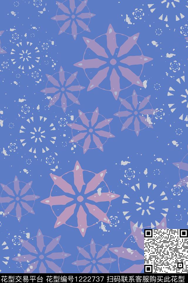 190616-青蓝雅韵-2-00.jpg - 1222737 - 民族风图案 圆圈与波点 传统时尚 - 传统印花花型 － 男装花型设计 － 瓦栏