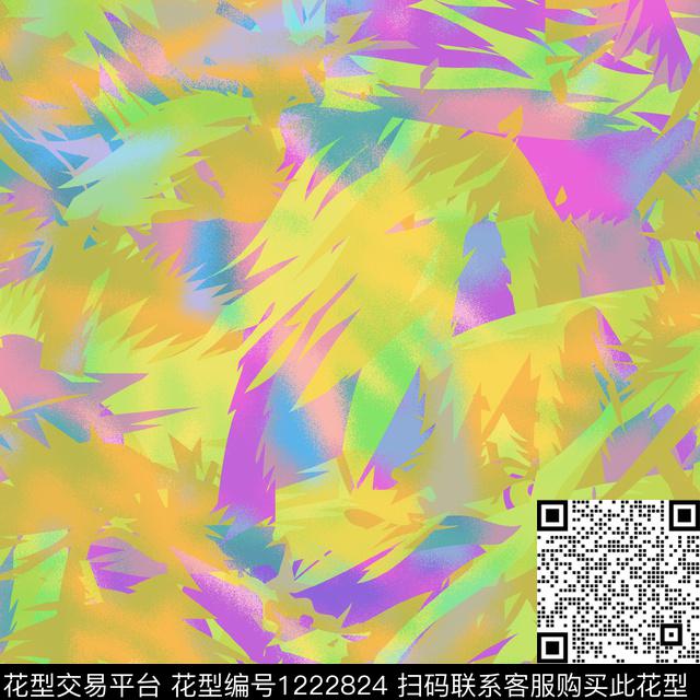 色彩2.jpg - 1222824 - 女装 抽象 创意 - 数码印花花型 － 女装花型设计 － 瓦栏