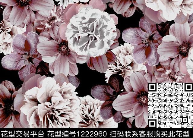 1621.jpg - 1222960 - 花卉 水彩花卉 手绘玫瑰 - 数码印花花型 － 女装花型设计 － 瓦栏