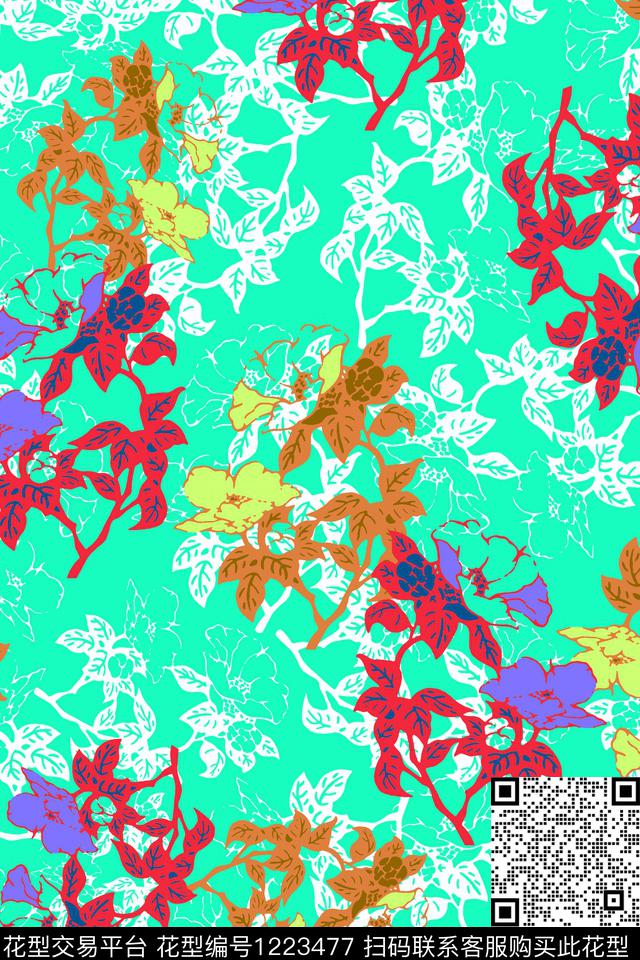 179-3.jpg - 1223477 - 抽象 花卉 小碎花 - 传统印花花型 － 女装花型设计 － 瓦栏