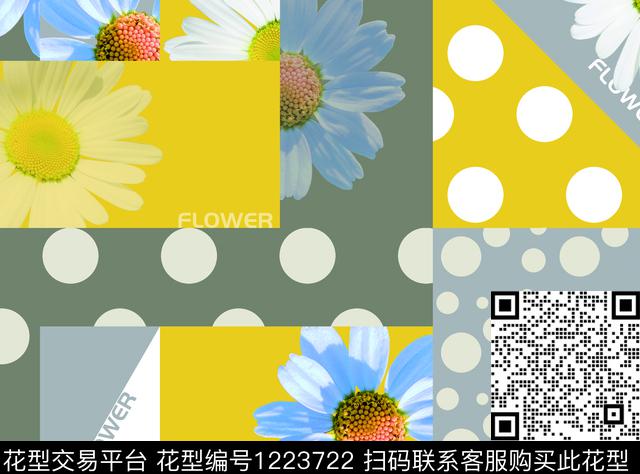 flower2.tif - 1223722 - 格子 几何 大牌风 - 数码印花花型 － 女装花型设计 － 瓦栏