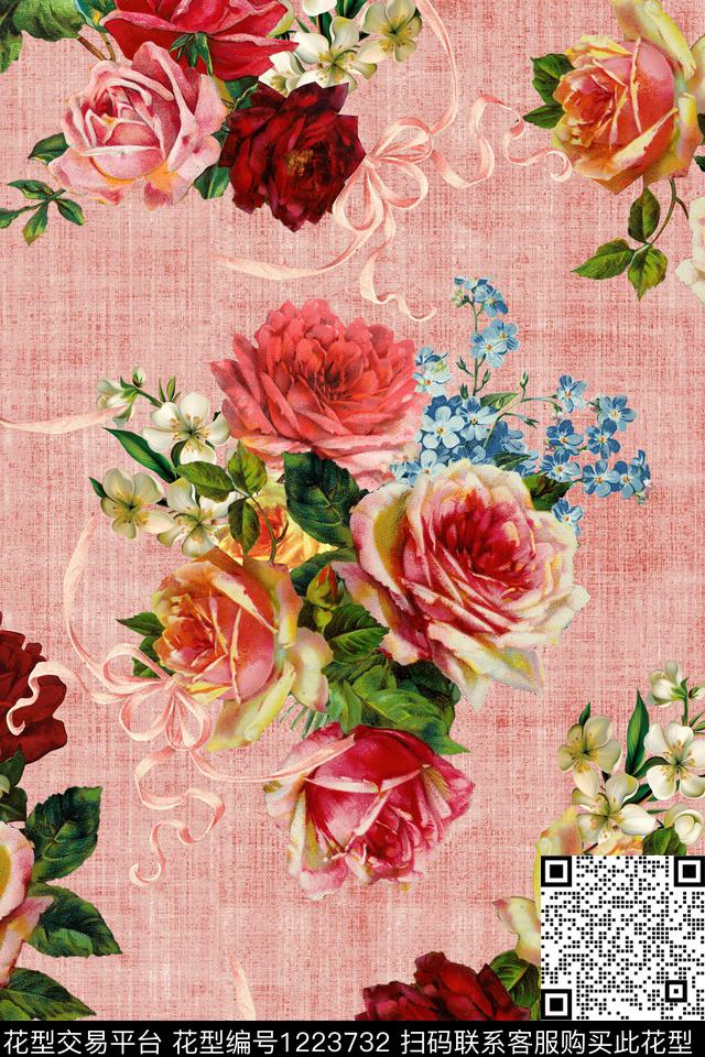 玫瑰花02-分层.jpg - 1223732 - 数码花型 - 数码印花花型 － 女装花型设计 － 瓦栏