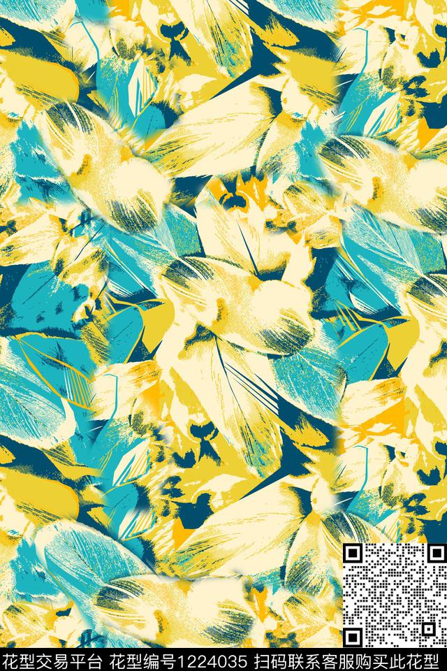 2019-6-20.jpg - 1224035 - 抽象 纹理 绿植树叶 - 传统印花花型 － 男装花型设计 － 瓦栏