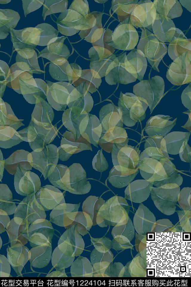 2019-06-19-C1.jpg - 1224104 - 绿植树叶 泳装 女装 - 数码印花花型 － 女装花型设计 － 瓦栏