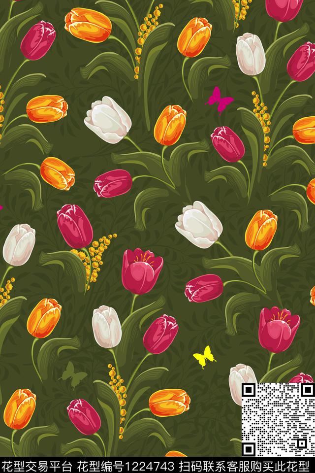 2019-6-21.jpg - 1224743 - 花卉 绿植树叶 植物 - 数码印花花型 － 女装花型设计 － 瓦栏
