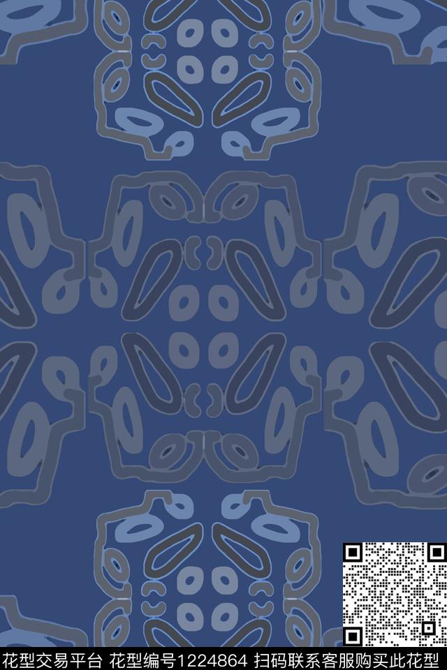 民族风图案男装休闲花卉传统时尚传统印花花型下载（图片编号: 1224864） - 瓦栏（Walan）