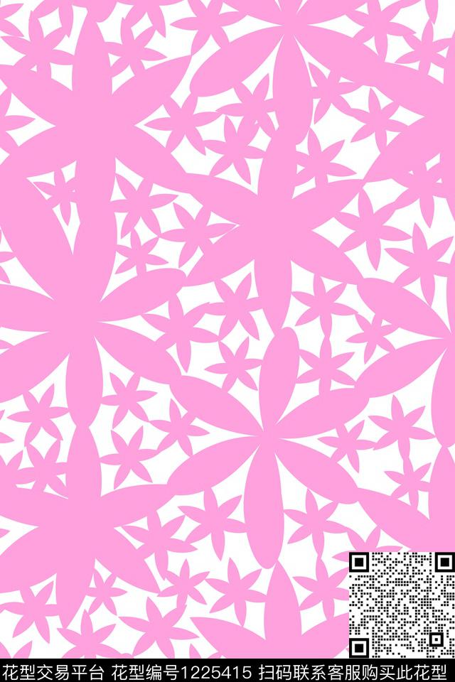 23.jpg - 1225415 - 粉色 时尚 小碎花 - 传统印花花型 － 女装花型设计 － 瓦栏