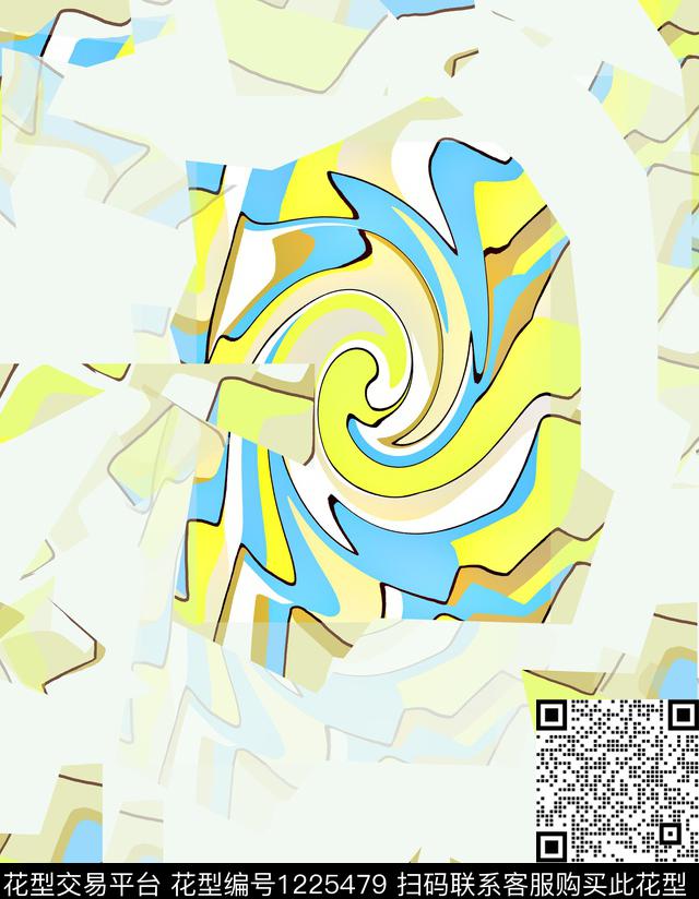 624.jpg - 1225479 - 抽象花卉 波浪纹 3D立体 - 数码印花花型 － 女装花型设计 － 瓦栏