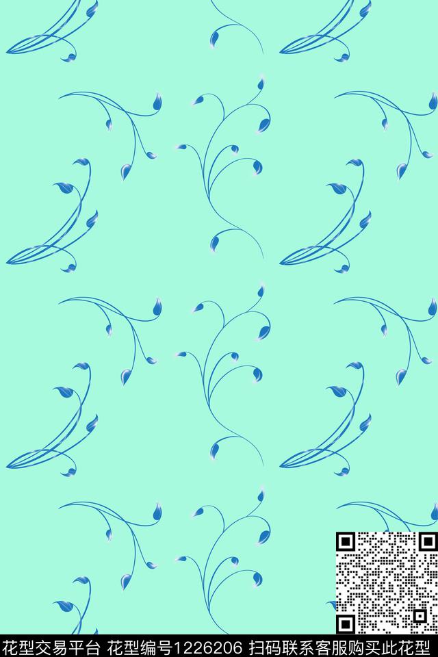 2019-6-26.jpg - 1226206 - 抽象男装 植物 纹理 - 数码印花花型 － 男装花型设计 － 瓦栏