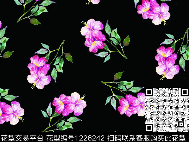 190645-2.jpg - 1226242 - 水彩花卉 颜色亮丽 漂亮 - 数码印花花型 － 女装花型设计 － 瓦栏