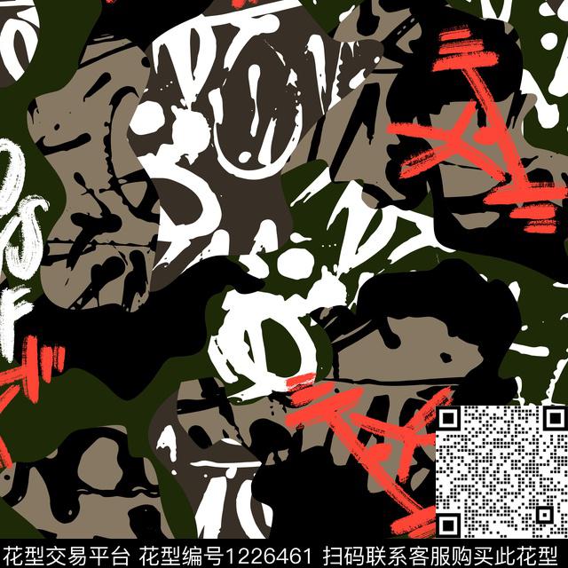 06-27.jpg - 1226461 - 迷彩 涂鸦 时尚 - 传统印花花型 － 男装花型设计 － 瓦栏