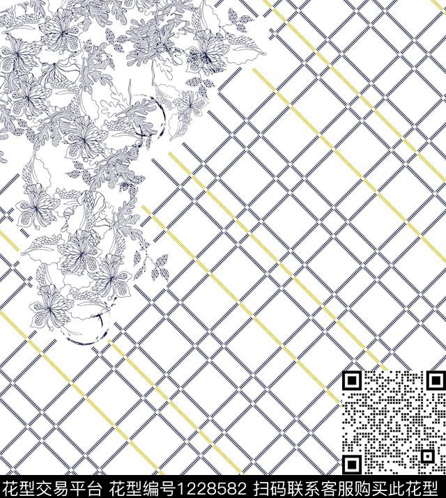 gezi01.jpg - 1228582 - 几何 中国风定位花 定位花 - 数码印花花型 － 男装花型设计 － 瓦栏